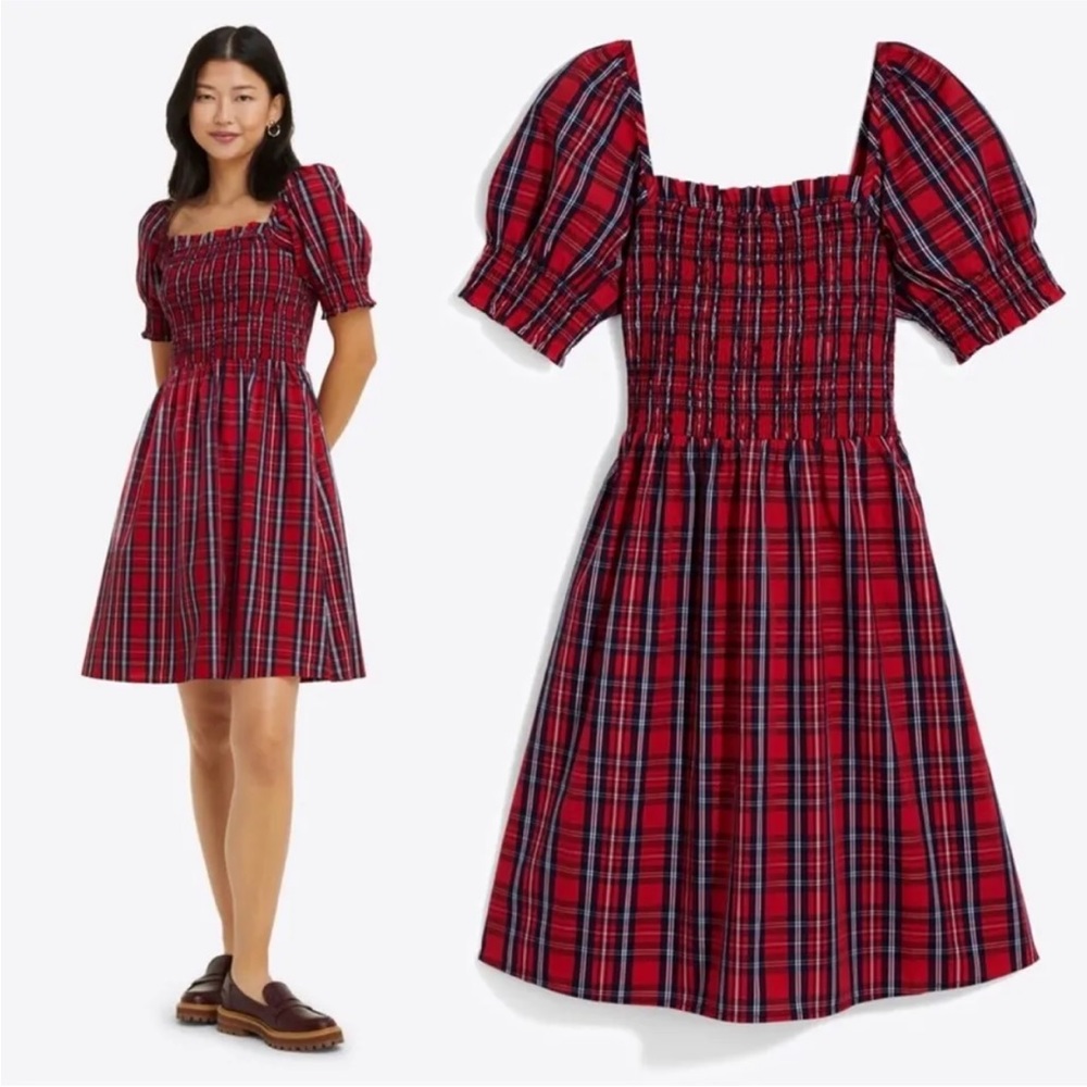 Draper James Cam Smocked Dress in Angie Plaid. Size Small